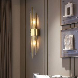 Lampka ścienna luksus nowoczesny złoty światło krystaliczne oświetlenie wewnętrzne dekoracje domowe do salonu do sypialni sypialnia nocna schody