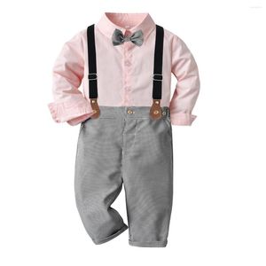 Kläder sätter fokusnorm 0-7y gentleman pojkar formella kläder lång ärm.