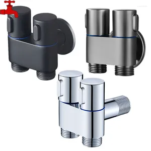 Bathroom Sink Faucets Dual-Function Brass Angle Valve, Taps with Hot & Cold Water, Outlets for Washing Machine FullyAutomatic Detachment