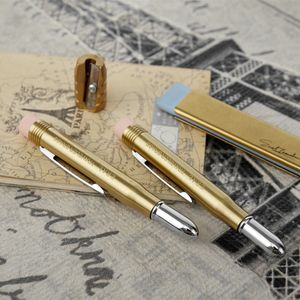 Canetas esferográficas Fromthenon Traveler's Brass Pencil Metal Stationery Beautiful Retro Travel Golden Stationery Series 230721