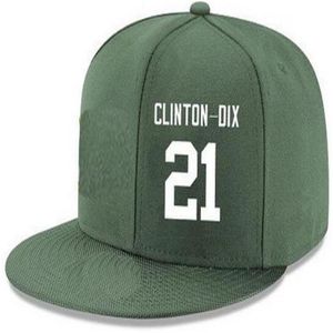 Chapéus Snapback Personalizados para qualquer nome de jogador Número #21 Chapéus Clinton Dix Green Bay Personalizados para TODOS os bonés de times Aceitam Bordados Planos Lo250n