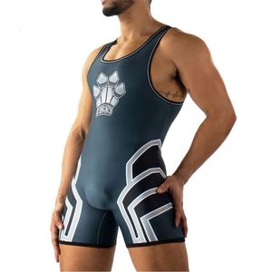 Other Sporting Goods Kennel Club Men s Wrestling Zipper Singlets Powerlifting Sleeveless Gym Sports Fitness Clothing 230721