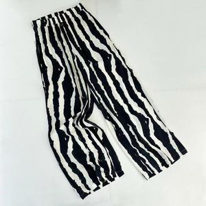 Women's Pants Runway Fashion Women Long 2023 Summer Print Waist Elastic Ladies Casual Loose Skirt