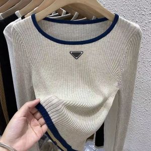 Prad Brand Women's Sweaters Knitting Parada Winter O-Neck Long Sleeve Inside Loose Pieces Tops Ms Render Oline Women More Chice Slim Women's Tank Top 6538
