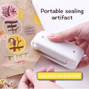 2PACK Mini Bag Sealer, Portable Heat Vacuum Sealers Plastic Sealer, 2 in 1 Heat Seal and Cutter Mini Food Sealer For Plastic Bags Food Storag ( pink+white)