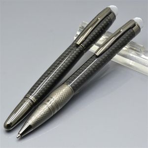 Canetas esferográficas de rolo de fibra de carbono preto de luxo com cabeça de cristal canetas de escritório de escritório para escrever 299q