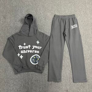 Erkek Hoodies Sweatshirt Sweatpants Suit Setler Unisex Street Giyim Nakış Bulbalı Sıradan Takipleri