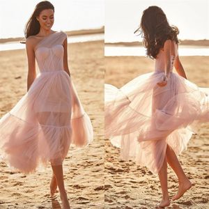 Elegante monospalla senza maniche abito da ballo da sera corsetto in tulle maxi abiti di moda abiti da tè lunghezza abito da festa di ritorno a casa abiti De295w