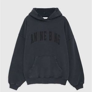 23SS AB Kadın Desginer Anines Bing Moda Pamuklu Kapşonlu Yeni Klasik Mektup Baskı Yıkama Suyu Kızartma Kız Flake Kar Tanesi Gevşek Sweatshirt kapüşonlu