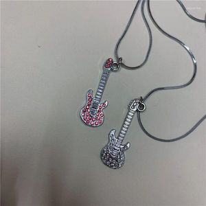Choker Y2k Accessories Egirl Guitar Pendant Necklace For Women Niche Harajuku Sweet Cool Mini Musical Instrument Jewelry