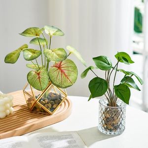 Flores decorativas Plantas artificiais modernas Enfeites em vasos Florais falsificados Acessórios para decoração de casa Jardim Casamento Ao ar livre Bonsai Decoração