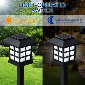 Solar Garden Lights Outdoor Solar Energy Powered LED Lamp Lanter Waterproof Landscape Lighting Sunlight Lamp Solar PV Panel For Pathway Patio Yard Lawn Decoration