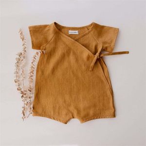 Pagliaccetti Lino Cotone Ragazzi Pagliaccetto Estate Manica corta Tuta per bambini per bambine Set di abbigliamento per bambini Tuta per bambini 230720