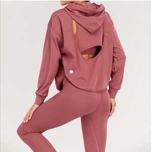 Lu Womens Hooded Jacket Shrits Running Long Sleeve Women Casual Personality Outfits Autumn and Winter Sportswear Gym Fiess Wear Coat 7 Colors L-0155