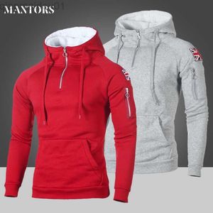 Men's Hoodies Sweatshirts 2023 Men Hoodies Autumn Casual Fleece Sweatshirts Hoody Outwear Fashion Men's Sportswear Outwear Hooded Pullover Solid Clothing L230721