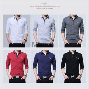 Męskie koszulki Tfetters marka T Shirt Men Długie Tshirt Turndown Pasek Designer Tshirt Slim Fit Loose Casual Cotton T Shirt Mężczyzna Mężczyzna Plus J0721