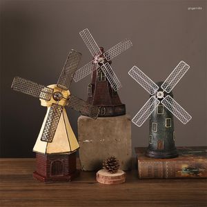 Jewelry Pouches Creative Resin Windmill Ornaments Living Room Wine Cabinet Office Desktop Decorations Shop Bookshelves Bookcase