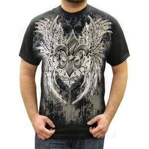 Camisetas Masculinas de Verão Camisetas Masculinas Superdimensionadas Camisetas Punk Wings Padrão O Collared Manga Curta Moda Roupas Masculinas y2k tops para homens 230720