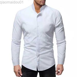 Мужские повседневные рубашки 2022 Новая мода Camisa Masculina Рубашка с длинным рукавом мужчина Slim Fit Fort Formal Brand Male Dress Soild Рубашка горячая продажа L230721