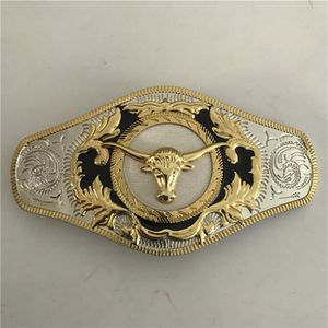 1 Pcs Big Size Gold Bull Head Western Belt Buckle For Cintura Cowboy285I
