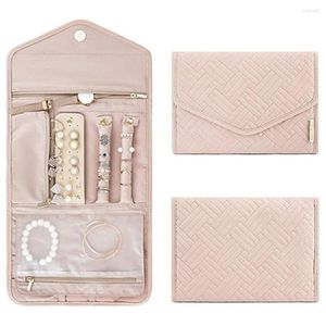 Jewelry Pouches Foldable Organizer Roll Travel Portable Carrying Case For Ring Necklace Bracelet Earring Holder Packaging Bag