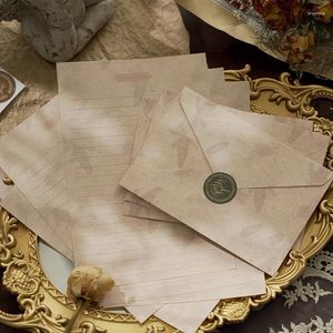 Подарочная упаковка Mohamm 1 Set Plant Flower Bird Retro Letter Letter Card и конверт для детей для взрослых DIY канцелярские канцелярские канцелярские канцелярии