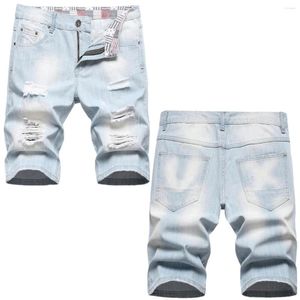 Mäns jeans Summer Vintage Luxury 2023 Stylish and Trendy Five-Pocket Design With Printed Distressed Classic Cotton Denim Shorts