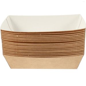 Mugs 100 Pcs Dog Trays Disposable Takeout Box Coating Food Packing Kraft Paper Snack Container Containers Boats