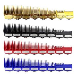 8st Professional Hair Clipper Limit Comb Cutting Guide Combs 1 5 3 4 5 6 10 13 19 25mm Set Replacement Tools Kit 220124265V