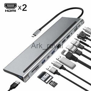 Expansion Boards Accessories 12In1 USB C Hub USB 31 TypeC to HDMIcompatible 4K RJ45 VGA Multi USB Splitter Docking Station for Microsoft Surface Book 2 J230721