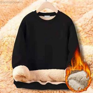 Men's Hoodies Sweatshirts Thick Fleece Winter Sweatshirt Winter Thermal Underwear Men Thick Velvet One-piece Tops Pullover Dispel Cold Autumn Sweatshirt L230721