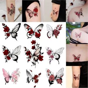 9pc/działka Butterfly Wodoodporne TETATOO TETTOO TLEATOURE RAMA KIKA KOBIEDA FAKE TATTOO FLARARBONE FLURTAT TATOO TATOO TATORALES