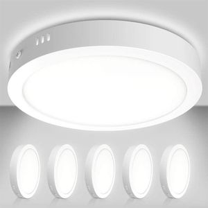 Downlights LED Flush Mount Panel Ceiling Light Fixture 24W AC85-265V Flat Round Surface Mounted Downlight Lamp for Closet Hallwa3078