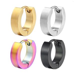 Hoop Earrings 1 Pairs Unisex Stainless Steel Ear Buckle Simple Trend Men's Huggie Earings Punk Style For Man Women's Jewerly