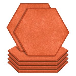 Adesivos de parede pacote com 6 painéis acústicos hexagonais acolchoamento à prova de som borda chanfrada para estúdio de gravação escritório casa 230720