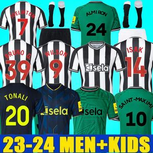 23 24 Tonali Futbol Formaları Çocuk Kiti 2023 2024 Bruno G. Wilson Saint Yeni Maximin Isa Newcastle Uniteds Futbol Gömlek Kalecisi Evde Üçüncü Set Fan Oyuncu Versiyonu