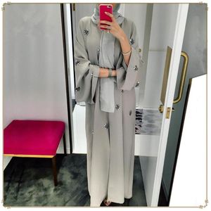 El yapımı payetler Abaya femme Kimono Kaftan Robe Dubai İslam Müslüman Elbise Abayas Kaftan Türkiye Elbise Ramazan Giyim274l