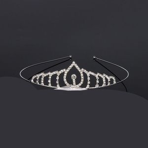 Bellissimo diadema da sposa in cristallo lucido, spettacolo per feste, corona placcata in argento, accessori per diademi da sposa