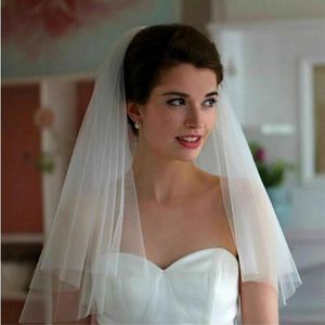 Velo da sposa semplice avorio bianco economico Veli da sposa corti Veli da sposa al gomito con pettine 269f