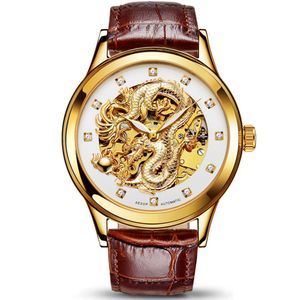 Aesop Dragon Watch Men Luxury Gold Automatic Mechanical Watch Sapphire Golden Men's Wristwatch Mane Clock Men Relogio Masculi275s