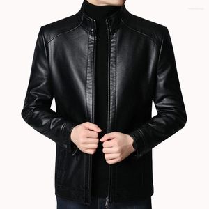 Men's Jackets Spring Autumn Solid Color Men Brand Jacket Fall Soft Leather Male Fashion Thin Long Sleeves Zipper Coat Clothing