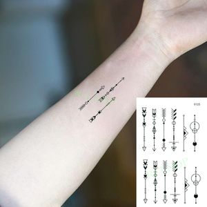 Adesivo tatuaggio temporaneo impermeabile Freccia Cerchio geometrico Elemento Flash Tatoo Tatuaggi finti per uomo Donna