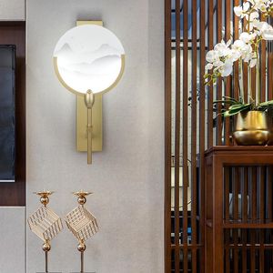 Luminária de parede estilo chinês luz de sala de estar retrô ferro criativa varinha de cabeceira LED chip 6W AC220V escada