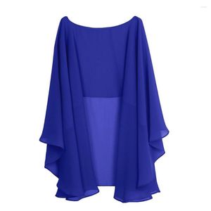 Schals, unregelmäßiges Design, Chiffon-Schal, dünner Pullover, modisches Damen-Kleid mit elegantem Saum und O-Ausschnitt