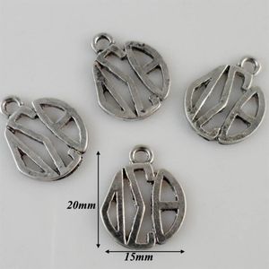 Charms Whole- 20pcs a lot antique silver plated greek letter Sorority delta sigma theta connector&pendant Factory e283B