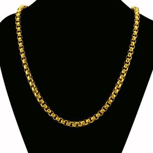 24 długi domineringowy łańcuch męski 18 -krotny żółty złoto Hip Hop Męski naszyjnik o szerokości 8 mm