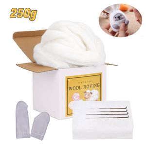 Craft Tools KAOBUY 250g wool felting kit needle felting wool Wool Fiber wool Roving For Felting Materials Handmade Felt Needle For Beginner 230721