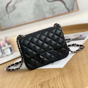 10a Top Tier Luxury Designer Shoulder Bag 17cm Mini Square Flap Bag Mirror Quality Women Real Leather Caviar Lambskin Quilted Classic Purse Gold Chain Strap