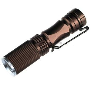Bärbar utomhus mini XPE Q5 LED -ficklampa Vattentät aluminiumlegering Torches lampor Taktisk zoombar fackla lampa 3 -läge blinkande lampor med pennklipp