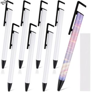 Ballpoint Pens 8pcs Sublimation Blank Ballpoint Pen Pen Chone Stand с термоусадочной обмотой офисной школой поставки детей Студенты DIY подарок 14 см 230721